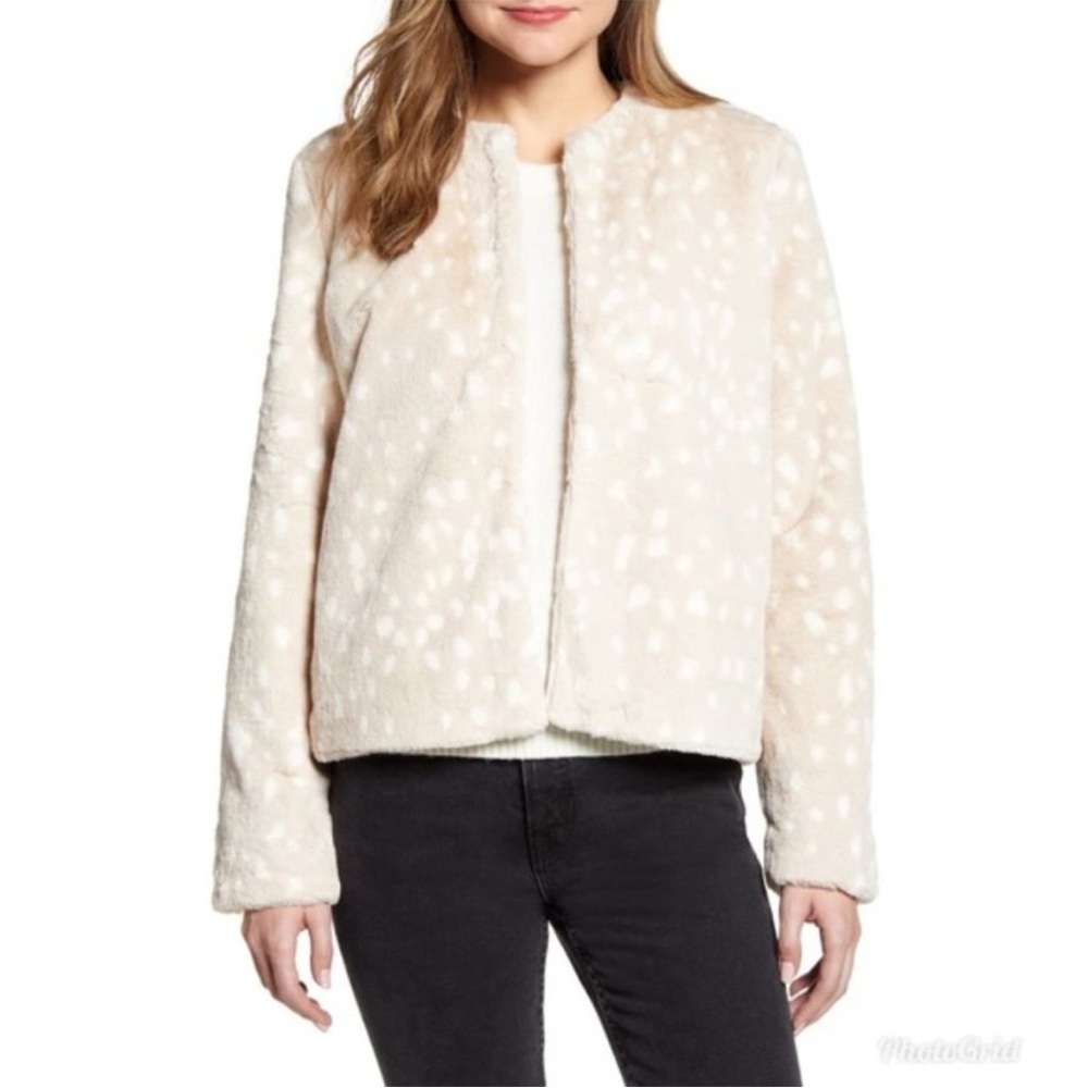NWT Rachel Parcell Antelope Faux Fur Jacket XL